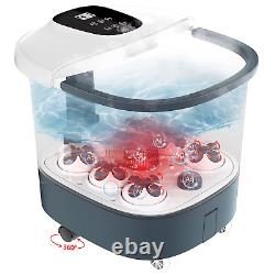 Motorized Foot Spa with Heat and Bubbles, Foot Bath Massager With24 Motorized Shia