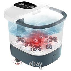 Motorized Foot Spa with Heat and Bubbles, Foot Bath Massager with24 Motorized