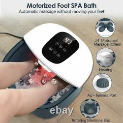 Motorized Foot Spa with Heat and Bubbles Foot Bath Massager with 24 Motorized