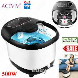 NEW-Foot Spa Bath Massager Massage Rollers Heat and Bubbles Temp Timer