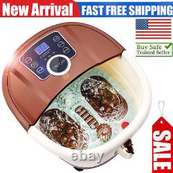 NEW Foot Spa Bath Massager Massage Rollers Heat and Bubbles Temp Timer, USA