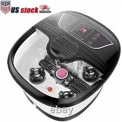NEW Foot Spa Bath Massager Massage Rollers Heat and Bubbles Temp Timer, USA