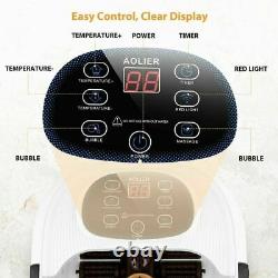 New Foot Spa Bath Massager Soak Tub with Heat Bubbles, 8 Maize Roller&Timer