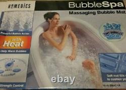 New HoMedics Spa Massaging Air Filled Bubble Bath Mat with Heat Home Hot Tub Open