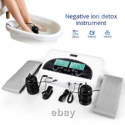 New Pro Dual Ion Detox Ionic Foot Bath Spa Cleanse Machine Infrared Belt LCD