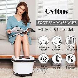 Ovitus Foot Spa Bath Massager Bubble Heat LED Display Infrared Relax Timer
