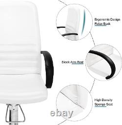 Pedicure Chair White with Stool & Bubble Massage Foot Bath, Hydraulic Pedi Chair