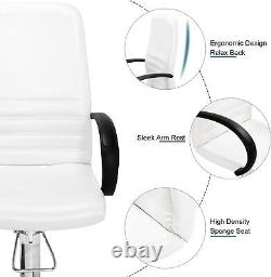 Pedicure Chair White with Stool & Bubble Massage Foot Bath, Hydraulic Pedi Chair