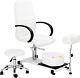 Pedicure Chair With Stool & Bubble Massage Foot Bath Technician Supplies White
