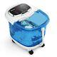 Portable All-in-one Heated Foot Bubble Spa Bath Motorized Massager-blue And Wit