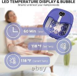 Portable Foldable Foot Spa with Heat, Bubble, Remote 24 Shiatsu Massage