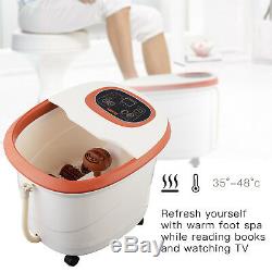 Portable Foot Spa Bath Massager Time/Tem Bubble Heat Vibration with8 Rollers