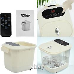 Portable Foot Spa Bath Motorized Massager, LED Display, Pedicure Stone