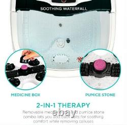 Portable Heated Shiatsu Foot Bath Massage Spa with Pumice Stone, Water Jets, Adjus