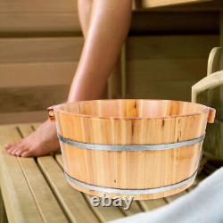 Portable Wood Foot Bath Basin for Home Pedicure Spa