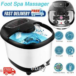 Pro Foot Spa Bath Massager with Heat Bubble Rollers Temperature Time Control