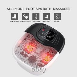 RIGHTMELL Foot Spa Bath Massager with Heat, Bubble and Vibration, Digital Tem