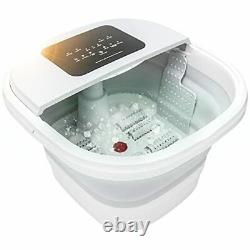 Rebala Foldable Foot Spa Bath Massager with Heat Bubbles Manual Shiatsu Massa