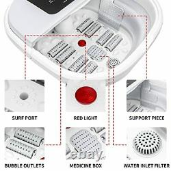 Rebala Foldable Foot Spa Bath Massager with Heat Bubbles Manual Shiatsu Massa