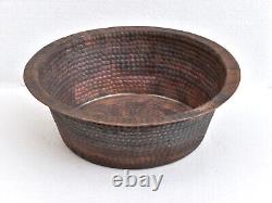 Rustic Copper Foot Soaking Bath Wash Massage Spa Therapy Pedicure Bowl A22