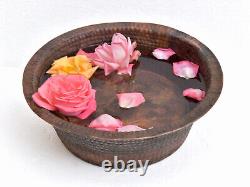 Rustic Copper Foot Soaking Bath Wash Massage Spa Therapy Pedicure Bowl A22