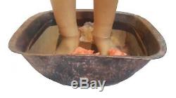 Rustic Square Copper Foot Soaking Bath Wash Massage Spa Therapy Pedicure Bowls