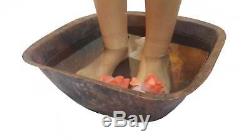 Rustic Square Copper Foot Soaking Bath Wash Massage Spa Therapy Pedicure Bowls