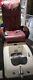 Spa Massage Pedicure Chair Burgundy Material Over Tan Base