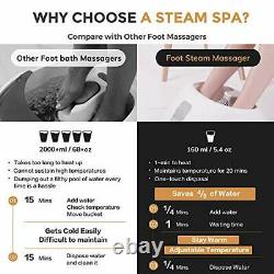 Steam Foot Bath Massager, Foot Spa with Fast Heating, 4 Pedicure Massage