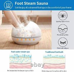 Steam Foot Spa Bath Massager Sauna with 3 Heat Levels & Electric Massage Roller