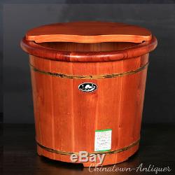 Toon Toona sinensis wood Footbath Foot Bath Spa Tub Relax Detox Bucket #3112