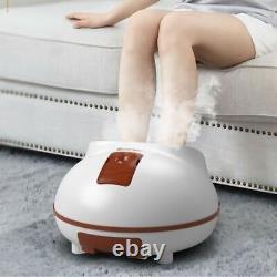 White Steam Foot Spa Bath Massager Sauna Care withHeating Timer Electric Rollers