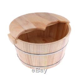 Wood Foot Spa Bath Basin Tub Feet Bucket Lid Stool Barrel for Deep Sleeping