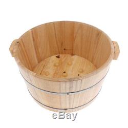 Wooden Deep Foot Spa Bath Basin Tub Feet Massage Bucket Lid Barrel Bowl