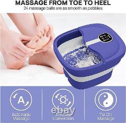 2023.8 Mise à niveau du spa pliable pour les pieds avec massage rotatif électrique, bain de pieds avec chauffage
