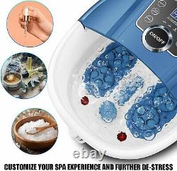 8pcs Roller Foot Bath Spa Massager W Bulles De Chaleur Temps Réglable & Temp, LCD