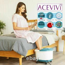Acevivi Foot Spa Bath Massager Tem/time Set Heat Bubble Vibration With Rollers