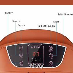 Acevivi Portable Pied Spa Bain Masseur Chaleur Écran LCD Relax Infrarouge Brun