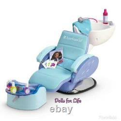 American Girl Doll Spa Chair Blue Salon Accessoires Foot Bath Water Sounds New