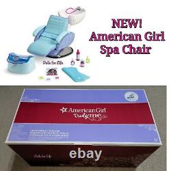 American Girl Doll Spa Chaise Bleu Salon Accessoires Bain De Pied Eau Sons Nouveau