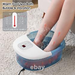 'Appareil de bain de spa pour les pieds avec massage shiatsu, vibration chauffante, bulles d'air - 14 massages'