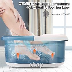 'Appareil de bain de spa pour les pieds avec massage shiatsu, vibration chauffante, bulles d'air - 14 massages'