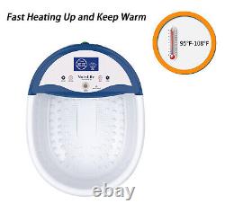 Baignoire de massage pour les pieds avec spa ionique et bassin réglable en température, accompagné d'une ceinture chauffante.