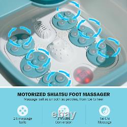 Baignoire de massage rotative électrique pour les pieds pliables, bain de pieds avec chaleur, Bu