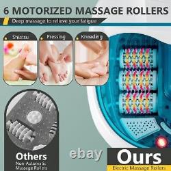 Baignoire de spa pour les pieds avec bulles et rouleaux de massage électriques pour un usage domestique - couleur bleue