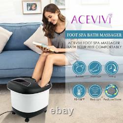 Bain de massage pour les pieds avec rouleau de massage, bulles chauffantes et minuterie de température - Cadeau USA