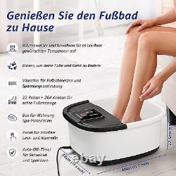 Bain de pieds avec massage à bulles, chaleur et vibration, température automatique et manuelle.