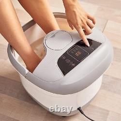Bain de pieds avec massage par bulles et jets d'eau chauds, modes multiples pour un soulagement à domicile.
