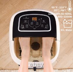 Bain de pieds masseur Costway avec chaleur, vibration, réglage du temps, 4 rouleaux et jets de bulles