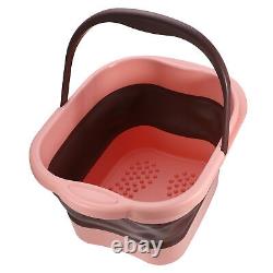 Bain de pieds pliable 15L/4 Gallons Baignoire à tremper les pieds Spa Bain de pieds rose.